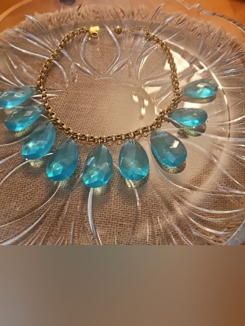 kate spade Gold-Tone Necklace with Teal Teardrop Crystals - Picture 7 of 7